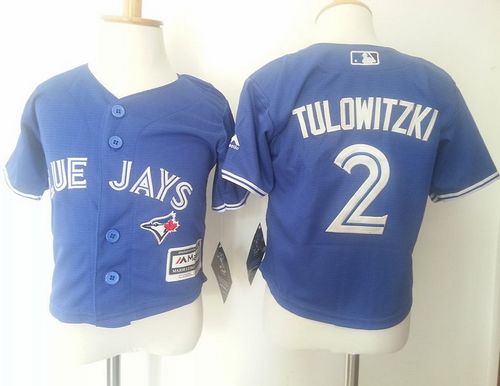 Toddler Blue Jays #2 Troy Tulowitzki Blue Cool Base Stitched MLB Jersey - Click Image to Close